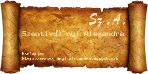 Szentiványi Alexandra névjegykártya