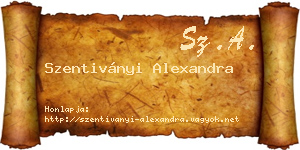 Szentiványi Alexandra névjegykártya